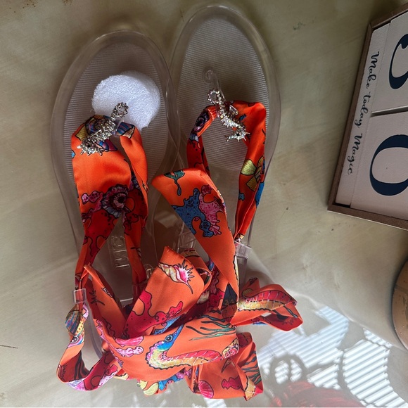 Tie Up Embellished Thong Summer Sandal - Picture 3 of 8